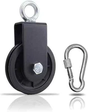 SERTT Gym Pulley System, Fitness Swivel Pulley Wheel with Hanging Strap Carabine