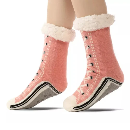Ultradicke Kaschmir Hüttenschuhe Heimsocken, Hausschuhe Socken mit rutschfester Slipper - Bild 13 von 23