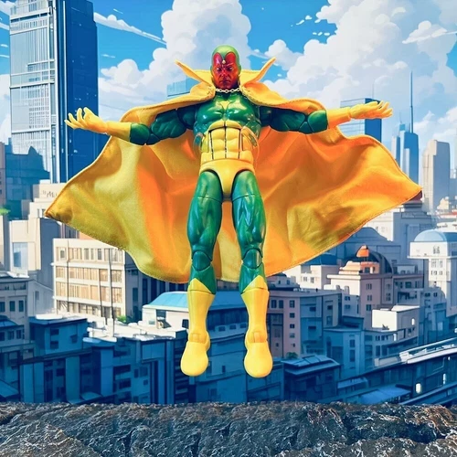 1/12 Custom Wired Cape Yellow for Vision Classic Comic Look Action Figure New - Picture 4 of 5
