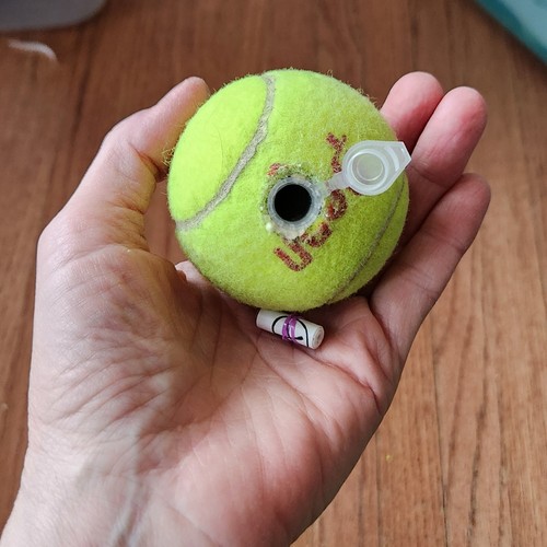 Geocache, Tennis Ball Geocaching Container,  Micro Cache, Ready to Hide Ball