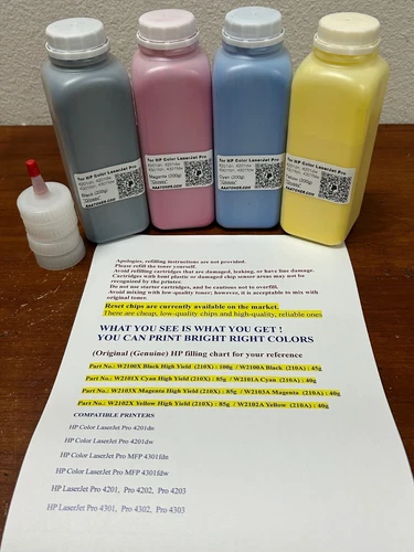 (200g x 4) Toner Refill for HP LaserJet Pro 4201, 4202, 4203, 4301, 4302, 4303