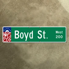 Norman Oklahoma Boyd Street blade road sign university 24x6