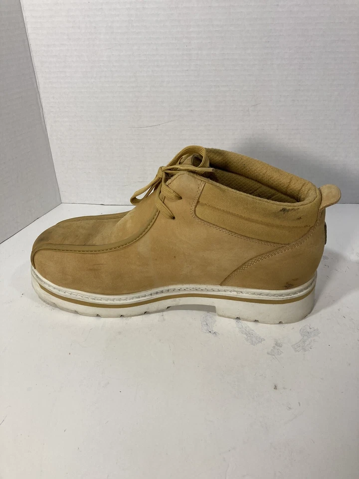 Botas de trabajo Lugz para hombre talla 12 Pathway de cuero antideslizantes y resistentes al agua al tobillo-bronceado/blanco Foto 4 de 4
