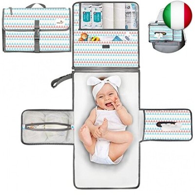 Fasciatoio Portatile Pieghevole Per Neonati - Cambio Pannolini Da Viaggio Impermeabile Con Tasca Orsetto - Foto 4