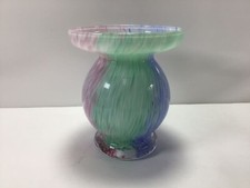 S48 Vintage Mid-Century Italian Murano Tricolor Art Glass Vase - Multicolor Vase