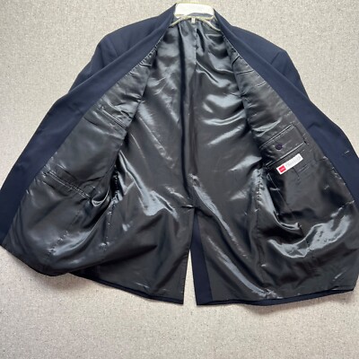 LL Bean Traveler Blazer Mens 41R Navy Blue 2 Button Single Vent