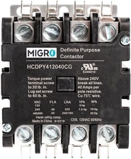 40 AMP DEFINITE PURPOSE CONTACTOR 4 Pole 120V Lighting Heating Refrigeration 122