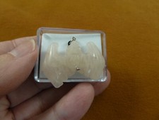 ann-bat-11) pink Rose quartz crystal BAT flying figurine Pendant NECKLACE Bats