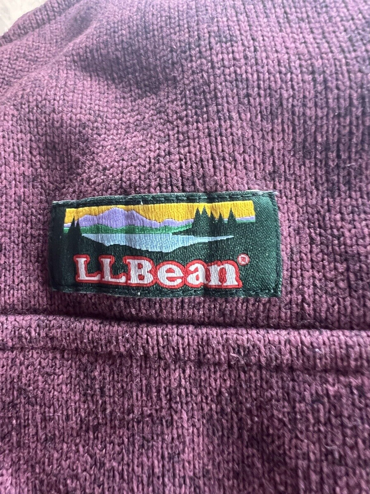 LL Bean Women’s Sweater Fleece Full Zip pockets Jacket Maroon Misses S eBay