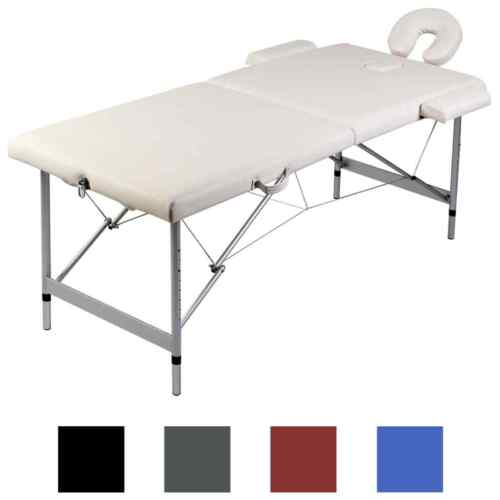 Inklapbare massagetafel 2 zones met aluminium frame (blauw) massage tafel - Afbeelding 1 van 41