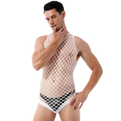 Freebily Herren Netz Netz durchsichtig dehnbar Bodys Turnanzug Slip - Bild 61 von 77