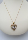 10K Yellow Gold 20 Diamond Mother & Child Heart Pendant Necklace 20" — photo 5