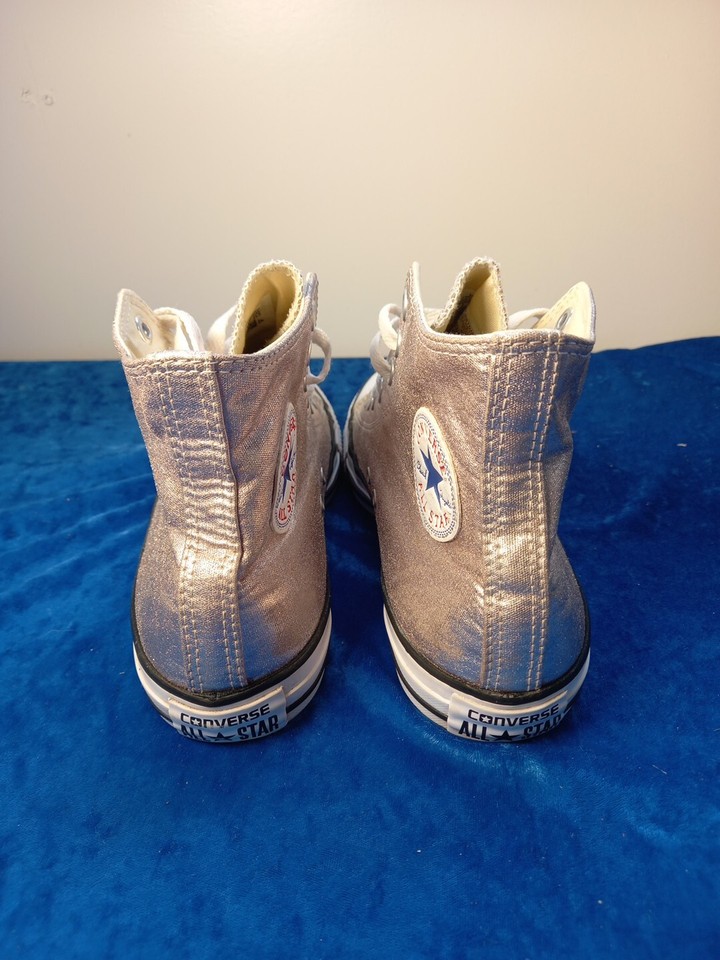Converse Shoes Womens Size UK 7 All Star Silver White Hi Trainers eBay