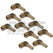  10 Pack 3/16 HOSE BARB ELBOW X 1/8 MALE NPT Brass Pipe Fitting WOG Fuel Air