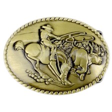 Rodeo Rider Cowboy Belt Buckle Native American Motorcyclist CBY-05-G 