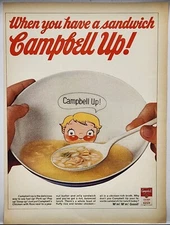 1969 Campbells Soup When You Have A Sandwich Campbell Up! Vintage Color Print Ad