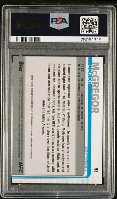 Conor McGregor 2019 Topps Chrome UFC Diamond Refractor Card #93 PSA 10 GEM MINT - Image 2 of 2