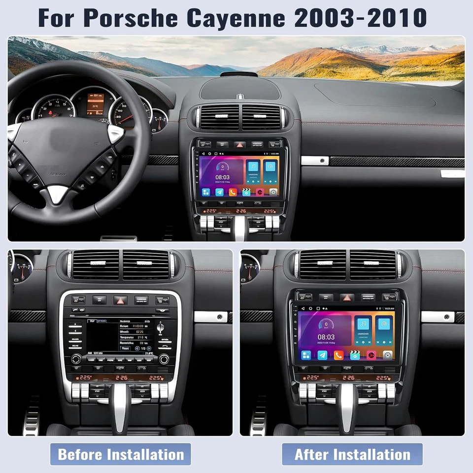 Apple Carplay For Porsche Cayenne 2002-2010 Car Stereo Radio Android 13 GPS Navi - Image 4 of 4