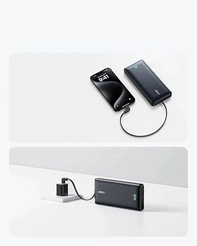 ANKER NANO POWER BANK 20K 30W CARGA RÁPIDA PAQUETE DE CABLE USB-C INCORPORADO - NEGRO Foto 4 de 4
