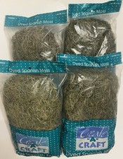 Spanish Moss 4 packs Floral Arrangement, Wreaths 4 oz Create A Craft WMBM04 Dyed