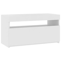 Tv-Schrank Mit LED Leuchten Hochglanz-Weiß 75X35X40 Cm Lowboard