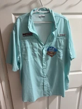 Columbia UPF Short Sleeve Fishing Shirt Size XL CEFCO Convenience Store Logo NWT