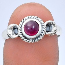 Lab Created Ruby 925 Sterling Silver Ring Size 8.5 Pink Gemstone
