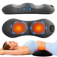 Cordless Neck Back Massager Pillow USB Rechargable Deep Tissue Pain Relief Gray