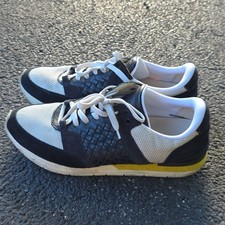 Bottega Veneta Intrecciato Size 10.5 Black White Mesh and Suede Low Top Sneakers