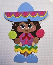 Mexican Girl. Scrapbook, Card Making Paper Piecing