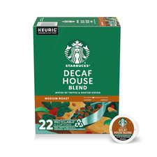 Starbucks K-Cup Coffee Pods, Medium Roast Hot or Iced Coffee, Decaf House Blend,