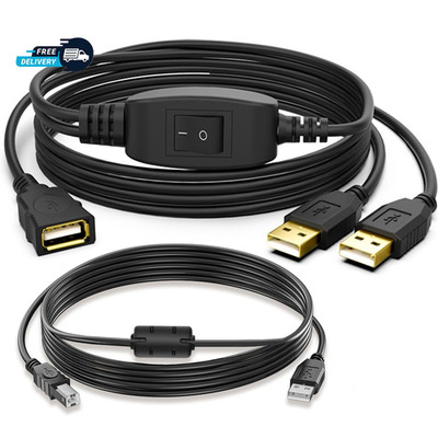 Herfair Usb Splitter 1 In 2 Out Printer Cable Splitter For Two Compute