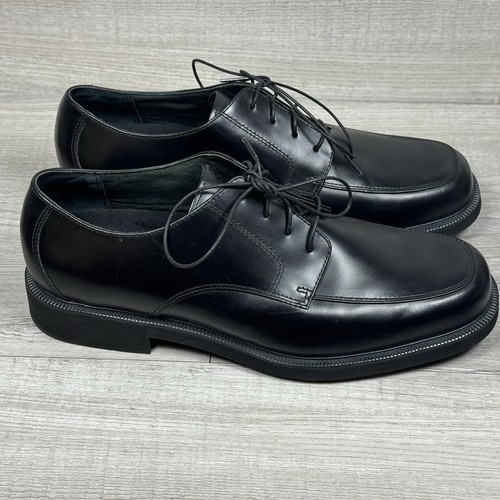 Rockport M1788 Black Leather Moc Toe Oxford Lace Up Dress Shoe Men's 10.5M - Picture 2 of 12