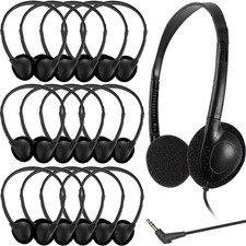 Bulk Kids Classroom Headphones 25 Pack Wired On-Ear Student Headphones