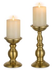 29"x9" Pillar Cast Aluminum Lantern Candle Holders Gold - Threshold