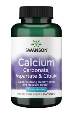 SWANSON, CALCIUM CARBONATE, ASPARTATE & CITRATE 500mg 100 Tabletten SUPER PREIS
