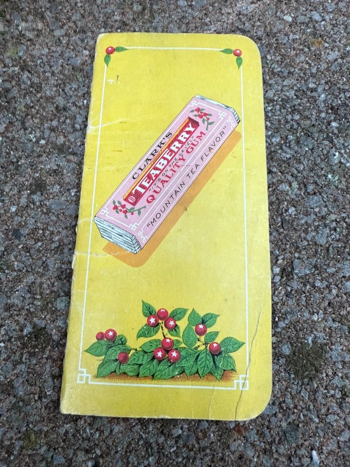 Vintage Clark's Teaberry Gum Notebook & Curtiss Gum Magic Tissues Pack ...