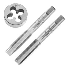 M8X1.25 Hand Tap Die Set Metric Threading Tool, Round Right Hand Machining Part