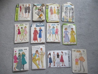 Simplicity Butterick Vintage Kleid, Mantel Schnittmuster x 12 Konvolut