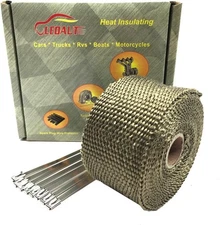 Insulation with Ties for Pipe 16' Roll Exhaust Tape Thermal Protection