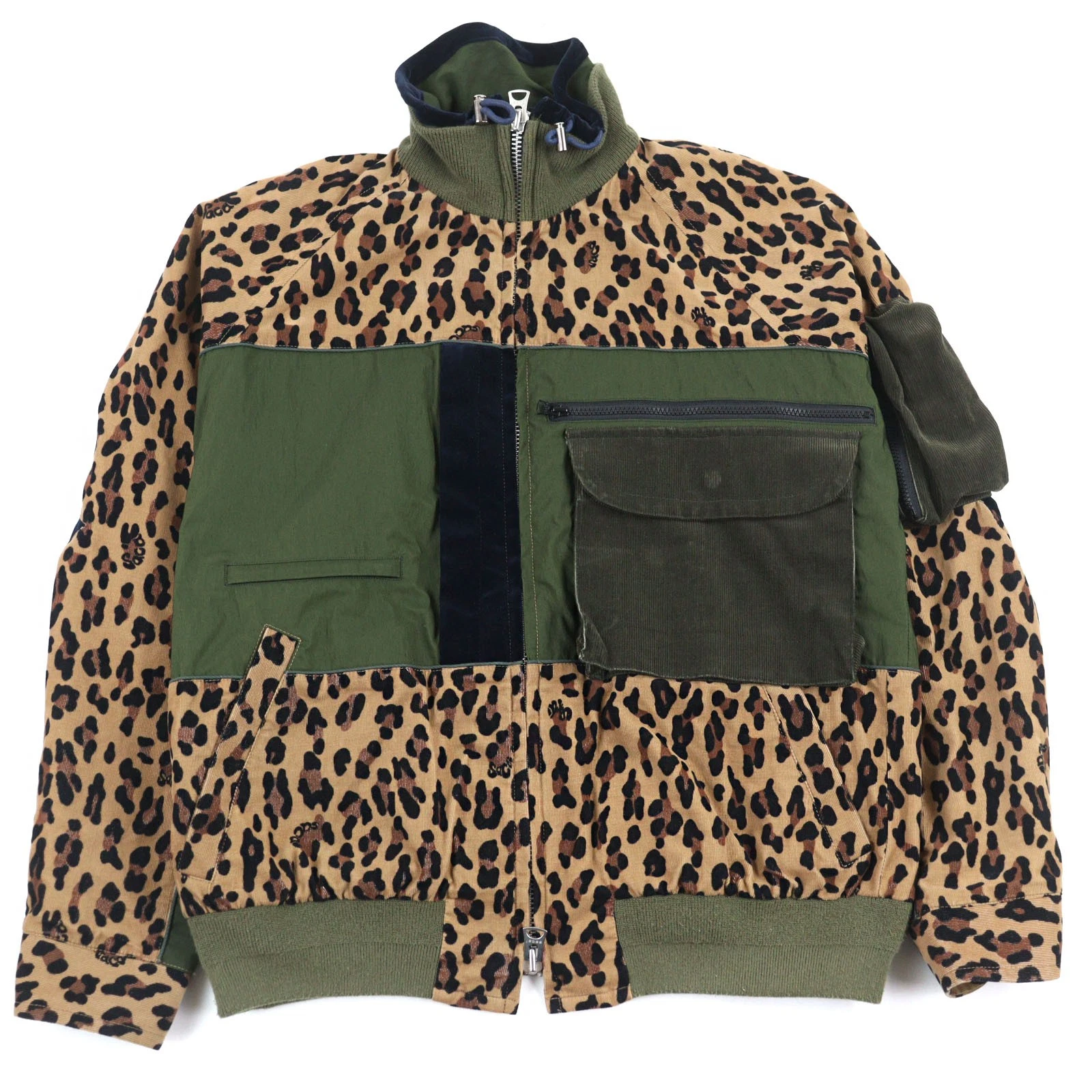 Giacca Sacai modello leopardato docking blouson zip taglia 2 usata