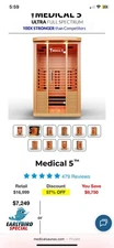 Ultra Full Spectrum Infrared Sauna “Medical 5” Huge Discount Off Retail