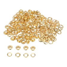 100set Grommets Kit Metal Eyelets 4mm 0.16" Grommet for Shoes Clothes, Gold Tone