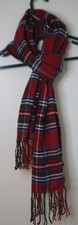 Classic Red Plaid Tartan Scarf Soft  Warm - Acrylic 68x13