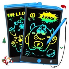 2 Pack LCD Writing Tablet with Stylus, 8.5in Erasable 8.5 inch Blue blue