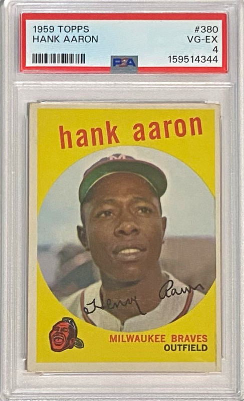 1959 Topps #380 Hank Aaron PSA 4 VG-EX Milwaukee Braves Baseball Card