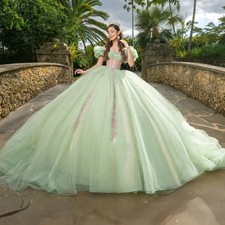 Classic Tulle Quinceanera Dress Off The Shoulder Ruched Appliques Birthday Dress