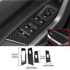 For Volkswagen Polo 2019-2025 Carbon Fiber Window Lift Panel Switch Cover Trim For Volkswagen Polo 2019-2025 Carbon Fiber Window Lift Panel Switch Cover Trim