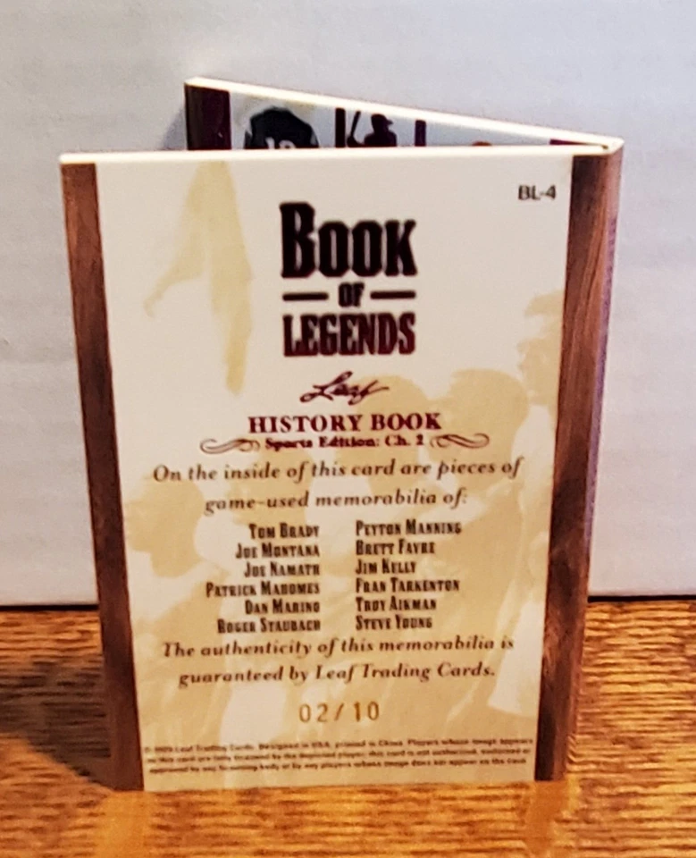 2025 Leaf History Book - Book Of Legends Ch. 2 #BL-4 Brady Mahomes & More! /10 - Image 2 of 4