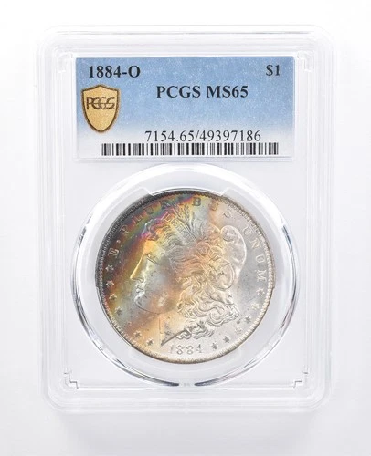 1884-O Morgan Silver Dollar MS65 PCGS Rainbow Peripheral Tone *8027